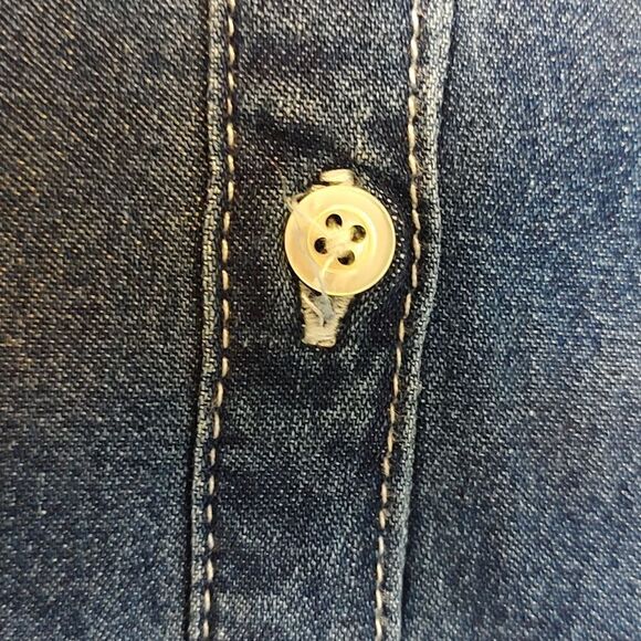 J. McLaughlin Collared Button Front Frayed Hem Denim Dress - Picture 10 of 14